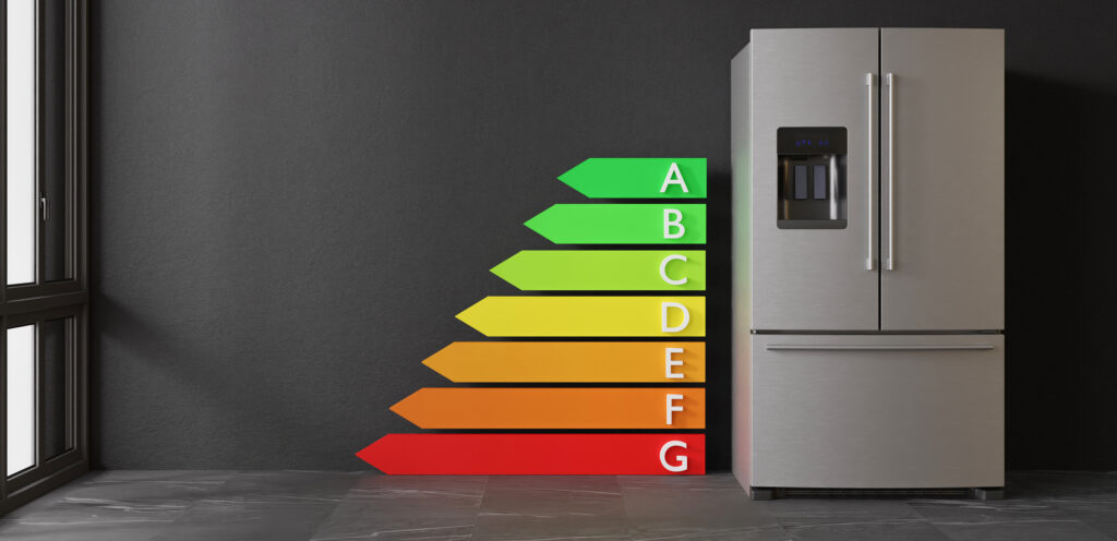 Side-by-Side Kühlschrank mit Energietabelle