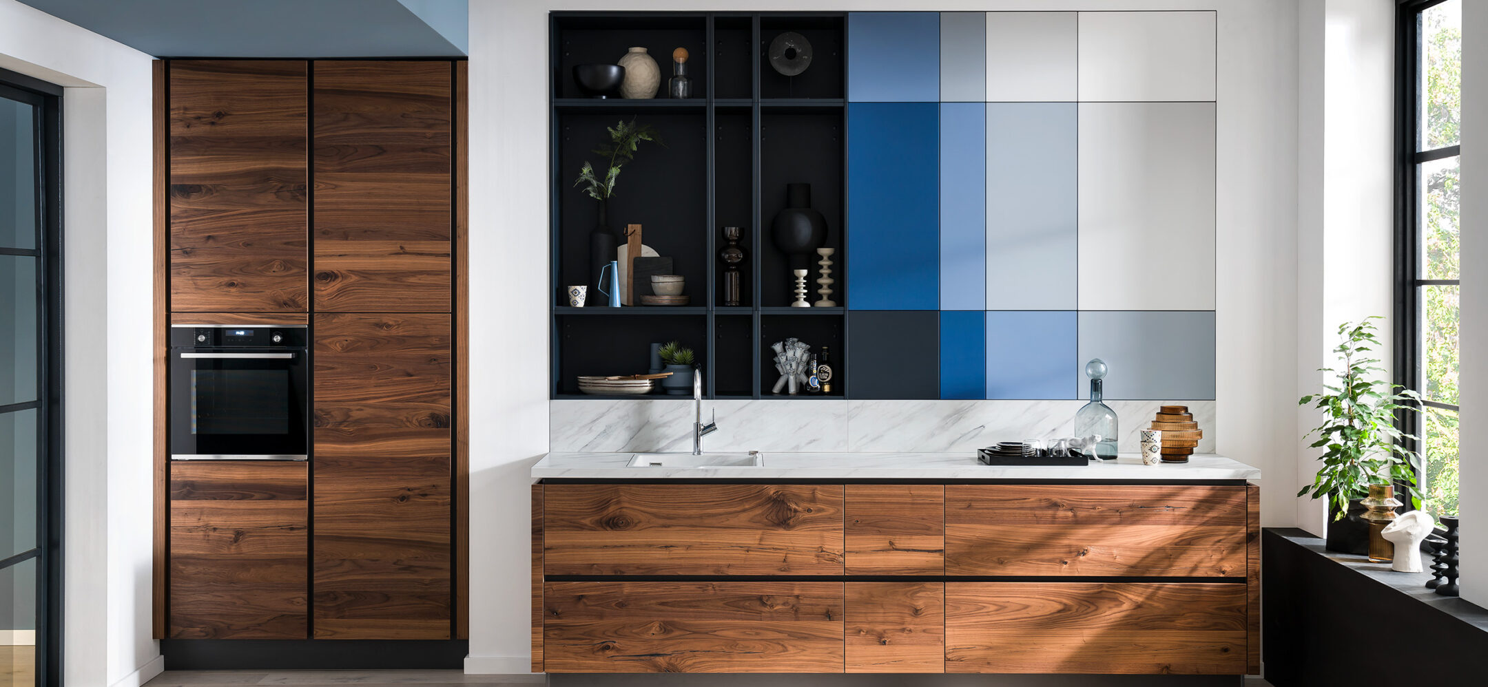 Einzeilige Design-Holzküche