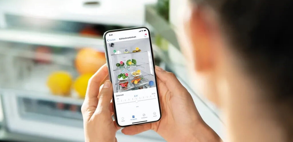 Intelligente Kühschrank-App für Smartphone