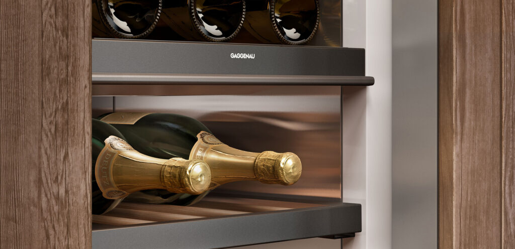 Champagner in Gaggenau Weinkühlschrank