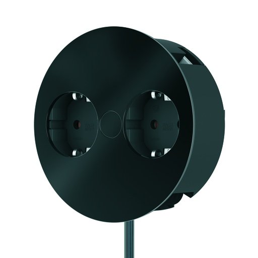 Produktbild einer Doppelsteckdose für Küche in schwarz