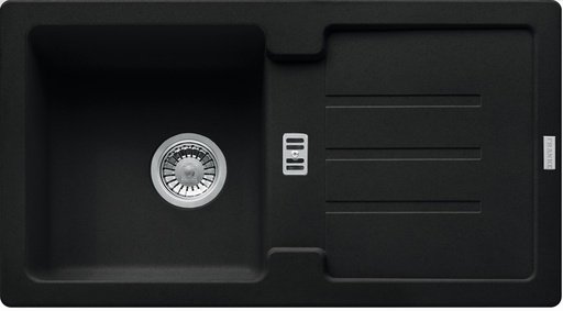 Franke Strata STG 614-78 Granit-Spüle, Graphit-Schwarz, 1 Becken, Abtropffläche.