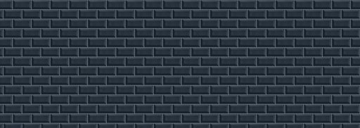 Muster Nischenrückwand schwarze Metro-Fliese glänzend