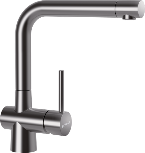 Design-Armatur Schock Laios in Edelstahl-Optik.