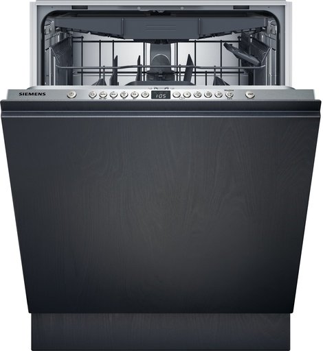Vollintegrierter Siemens Geschirrspüler mit Bedienblende an der Oberseite.