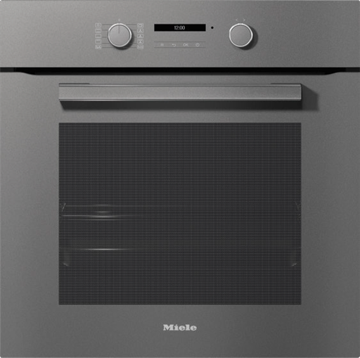 Miele Einbaubackofen H 2861 B in Graphitgrau für eine minimalistische Küche.