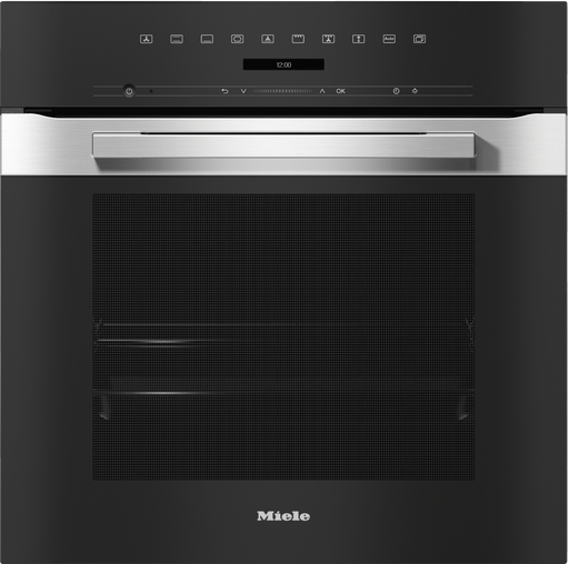 Schwarzer Miele Einbaubackofen H 7260 B für die moderne Küche.